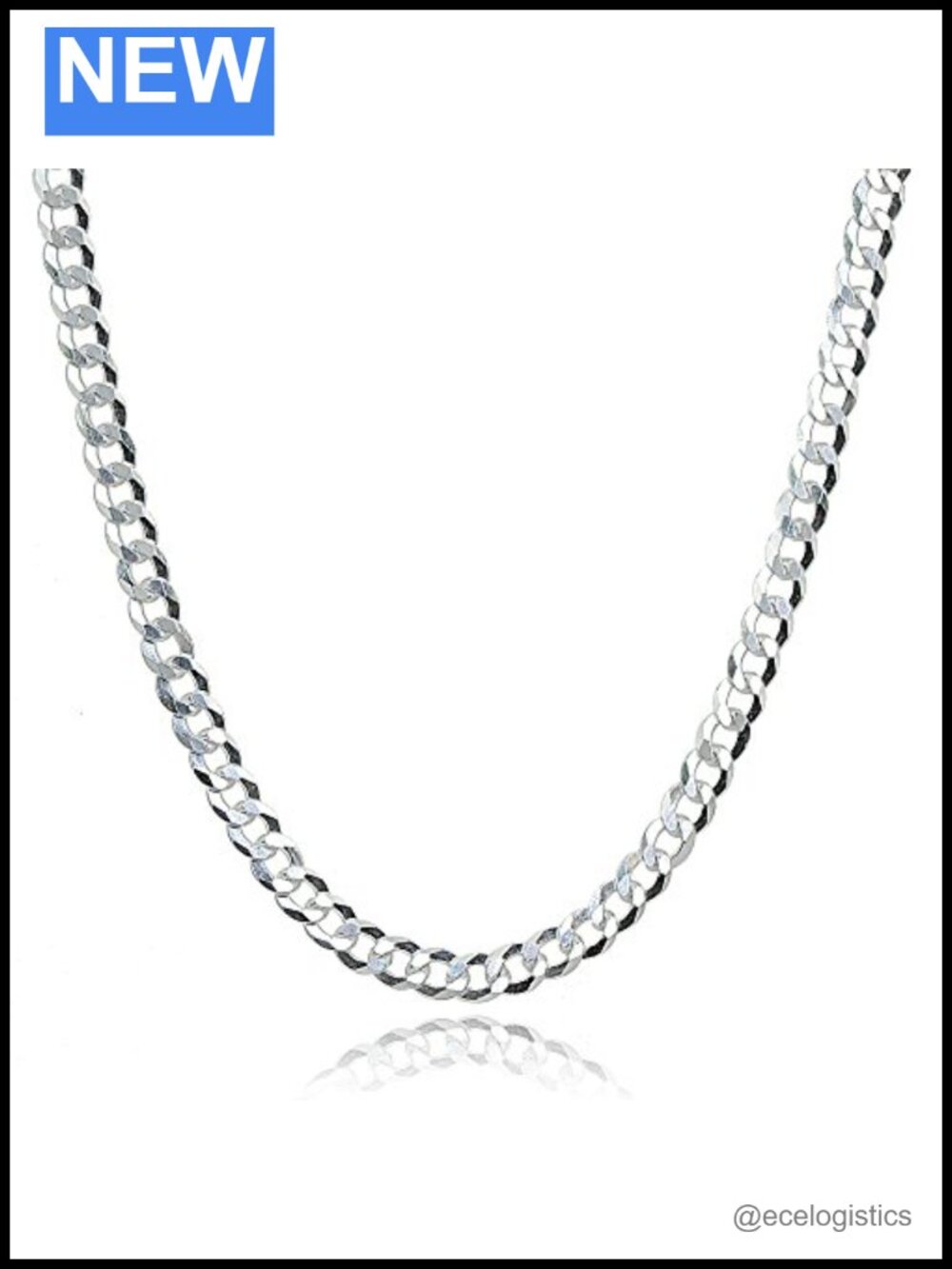 925 Sterling Silver Diamond-Cut Cuban Curb Chain Necklace